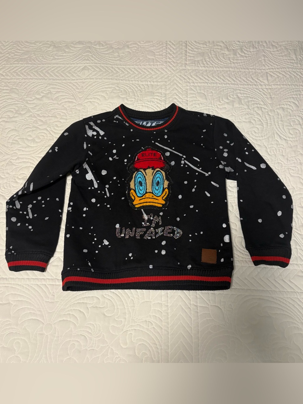 Elite Premium Denim sweater size 6 - 7 Unfazed collection Donald Duck streetwear